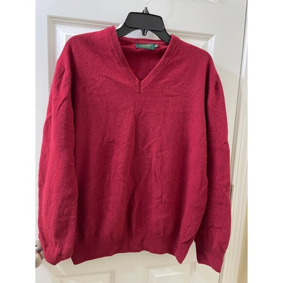 BROOKSFIELD SWEATER CASUAL V NECK MADE IN ITALY SIZE GG US SZ XL RED - Picture 1 of 9